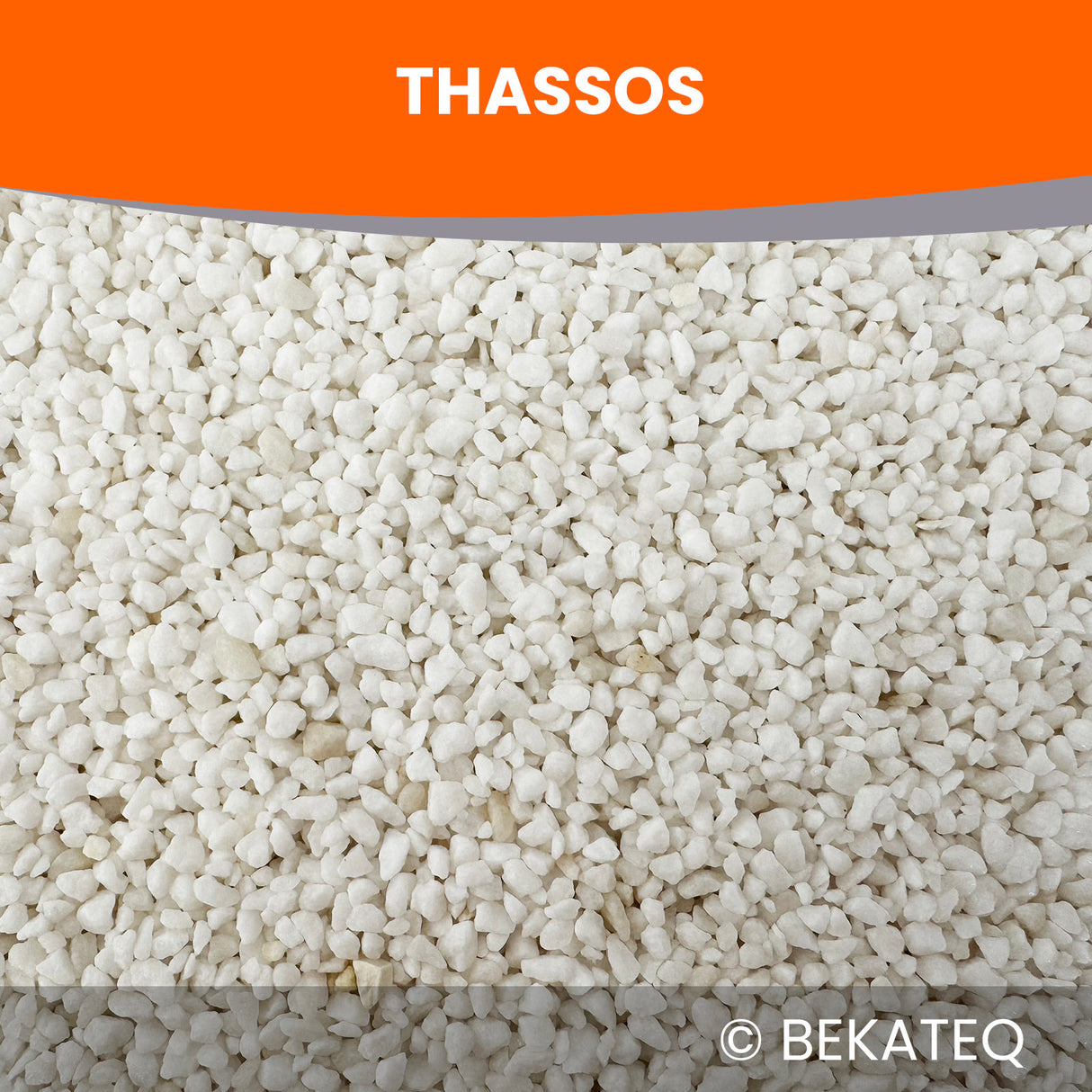 Weiße Thassos-Kieselsteine von BEKATEQ für Malerbedarf.