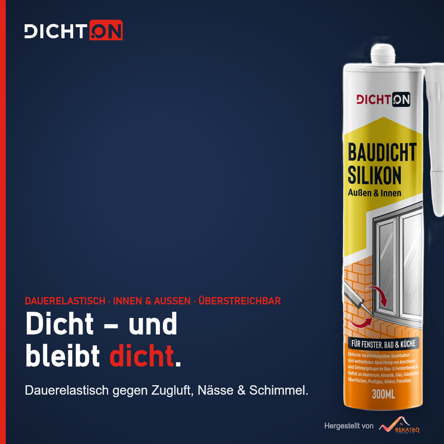 D.33W Baudicht Silikon für Fenster, Bad & Küche außen & innen