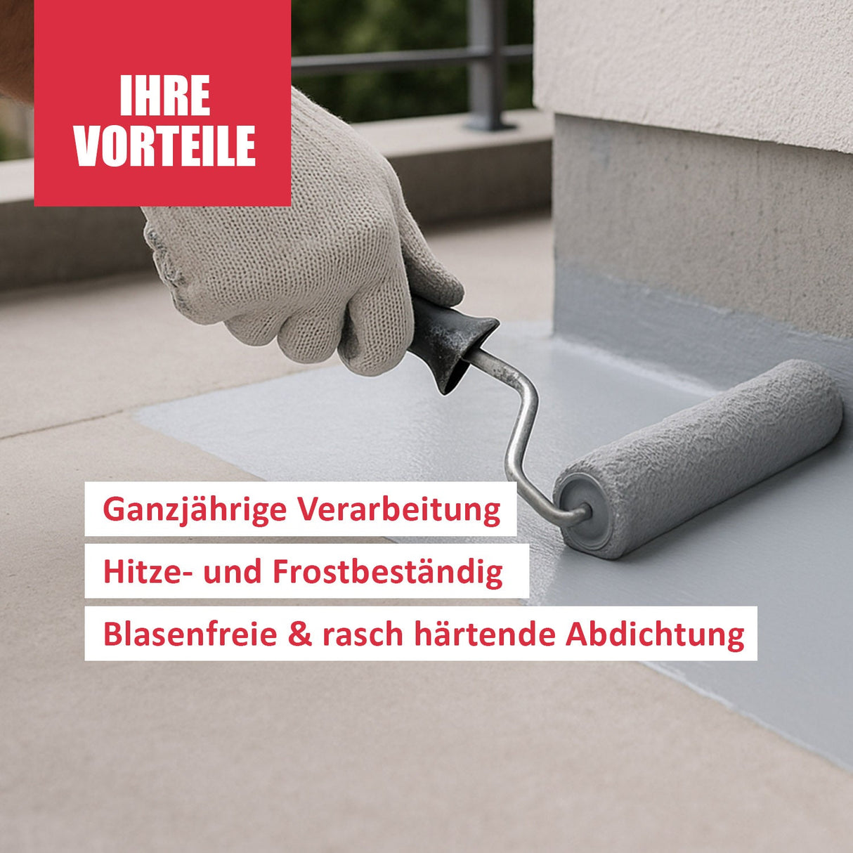 D.89W 1K PU Abdichtung in grau faserverstärkt für aussen