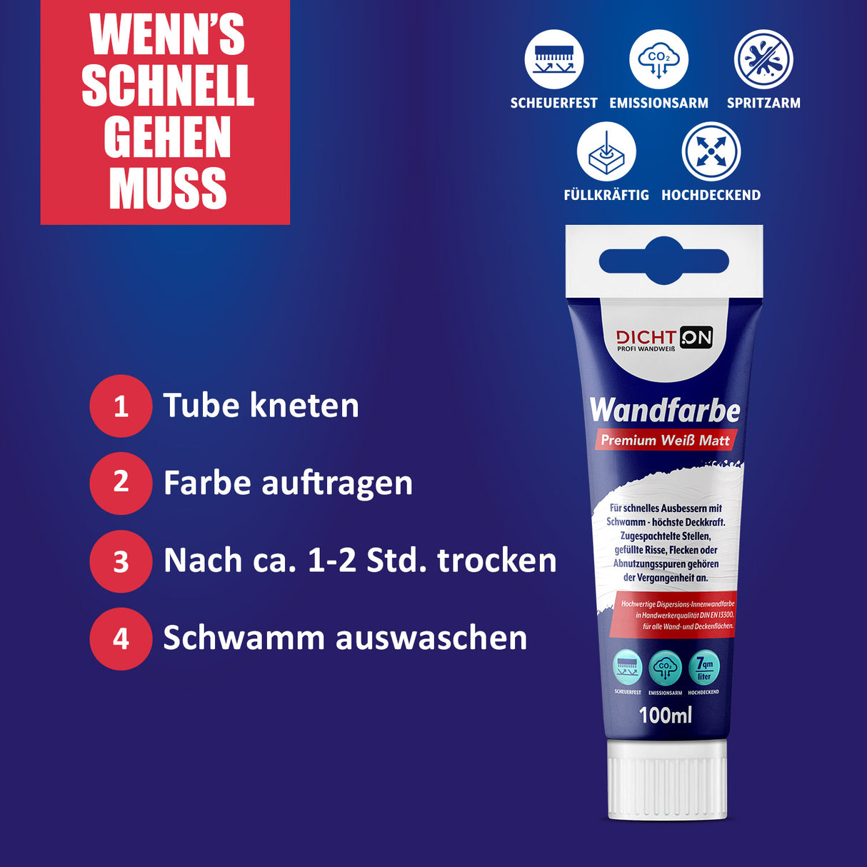 D.63W Wandfarbe Ausbesserungsfarbe weiß