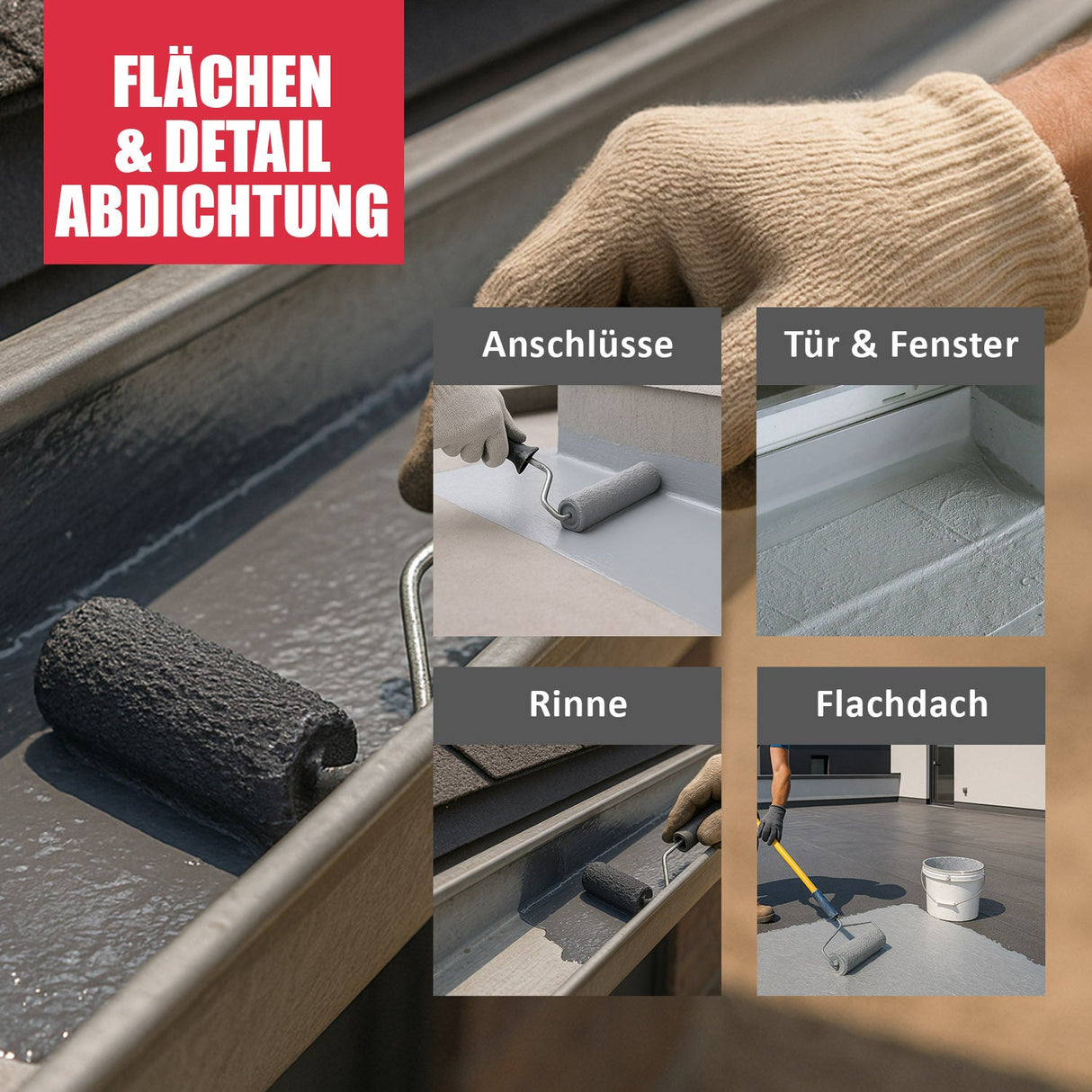 D.89W 1K PU Abdichtung in grau faserverstärkt für aussen