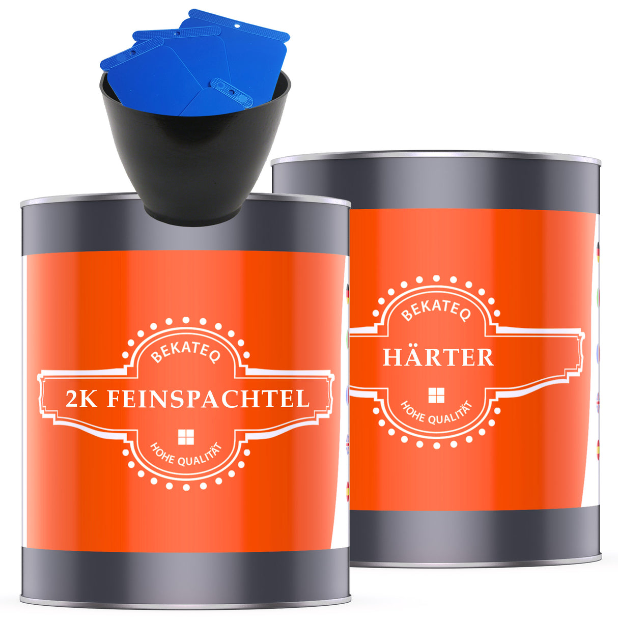 2K Feinspachtel und Härter Dosen.