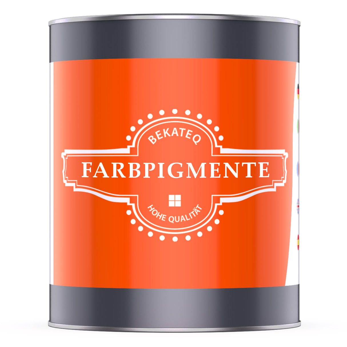 Dose mit BEKATEQ Farbpigmenten.