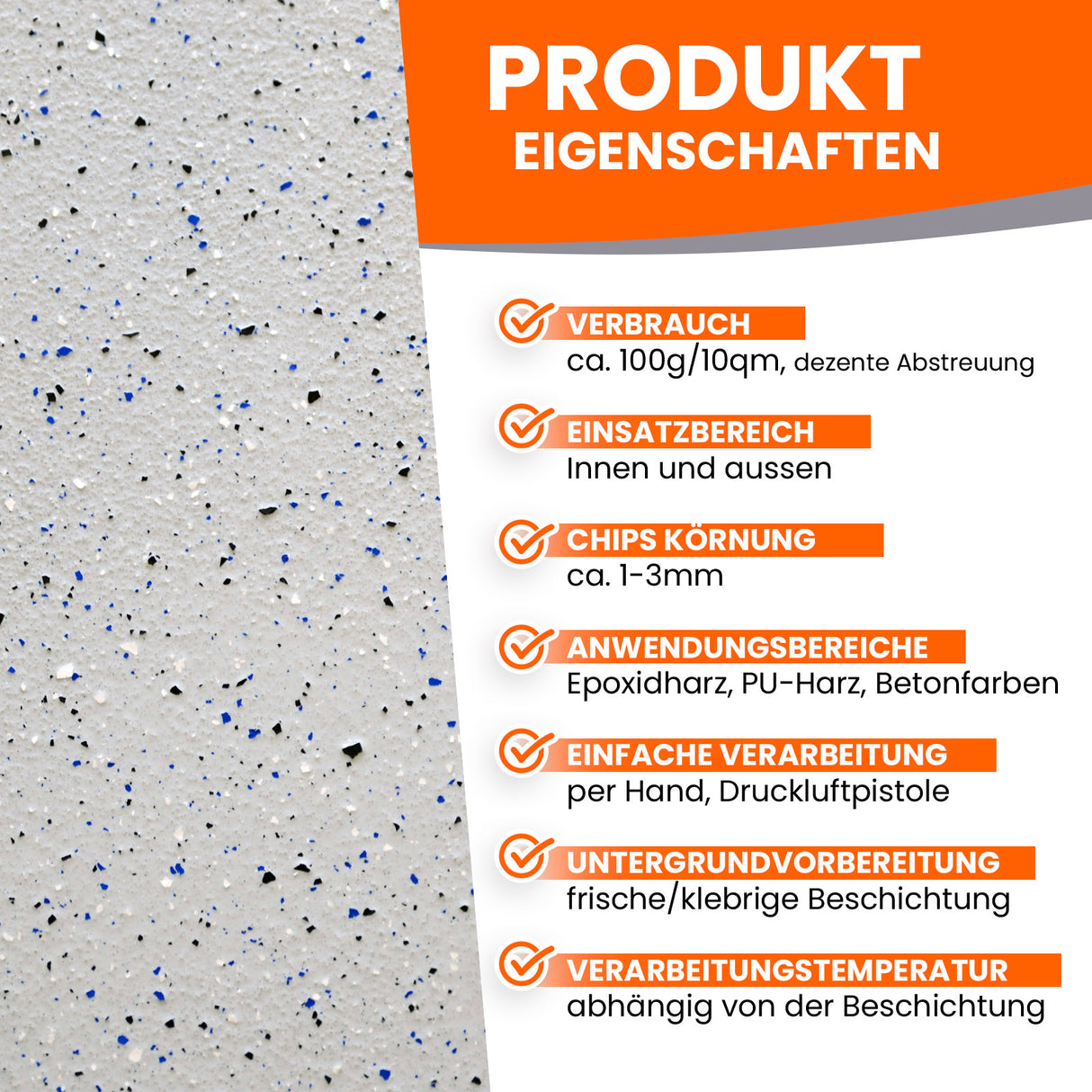 Produktmerkmale von Beschichtungsmaterialien.