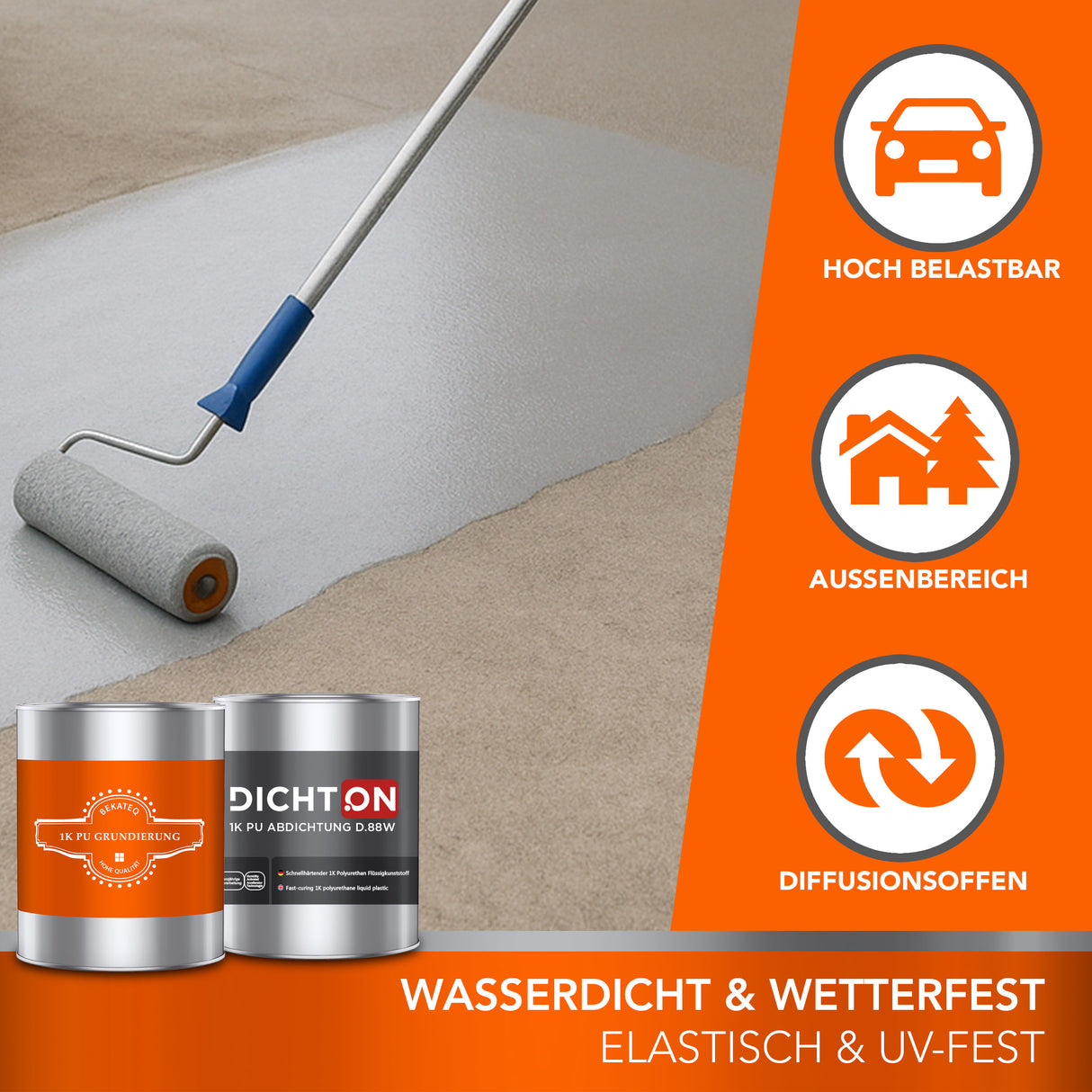 BK-305PU Balkonbeschichtung & Abdichtung Set in Grau