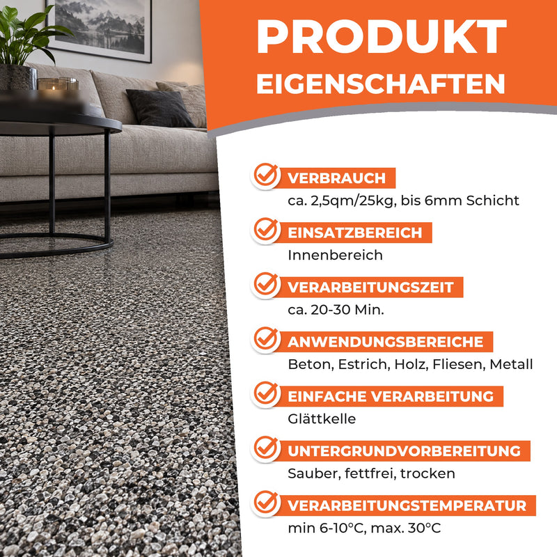 BK-600EP Steinteppich Set innen mit Bindemittel