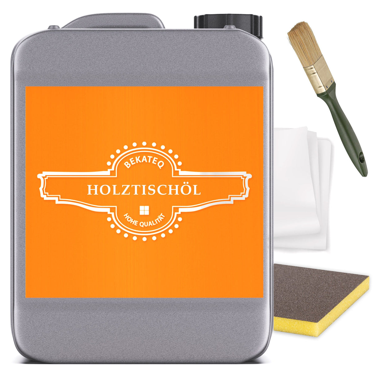LS-240 Holztisch Öl Set mit Schleifmatte, Putzvliestuch & Pinsel