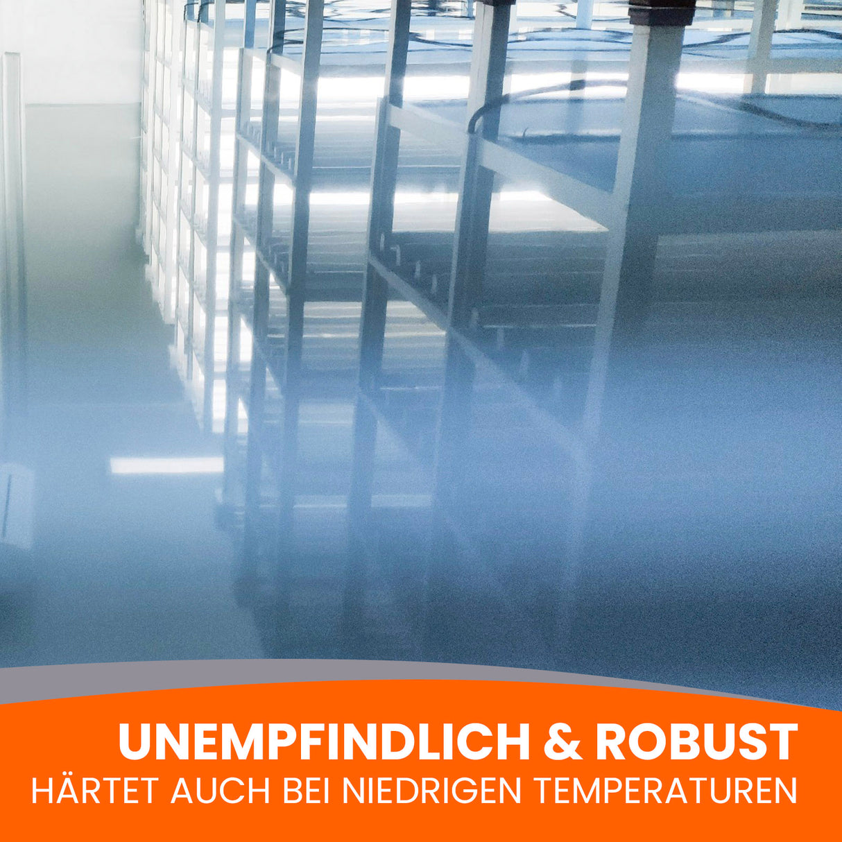 Glänzender Boden, reflektierende Oberfläche.