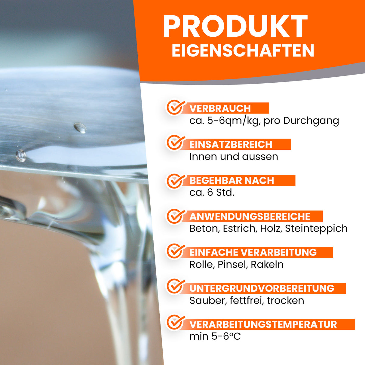 Epoxidharz mit Produkteigenschaften-Text.