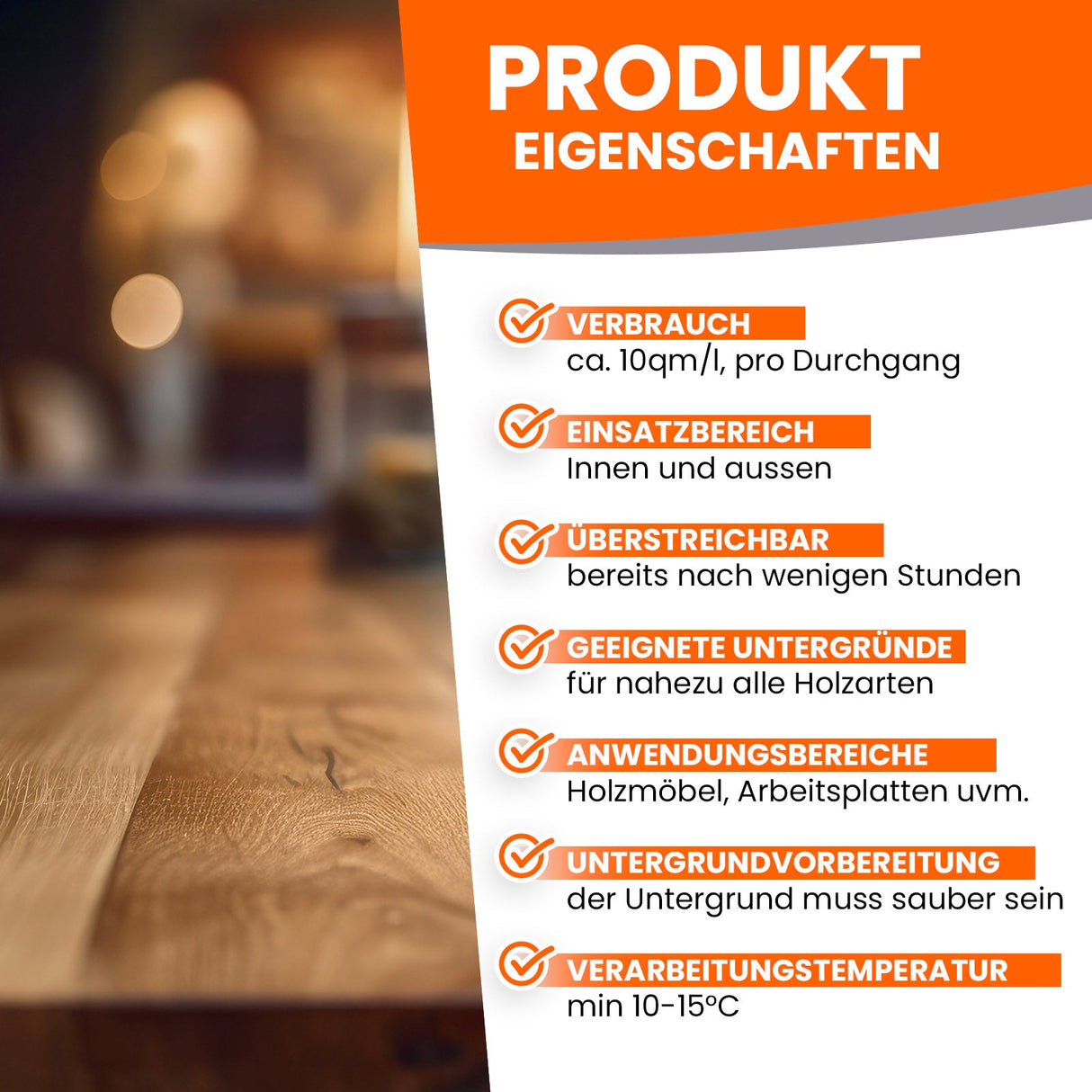 Produktmerkmale von Farben und Lacken.