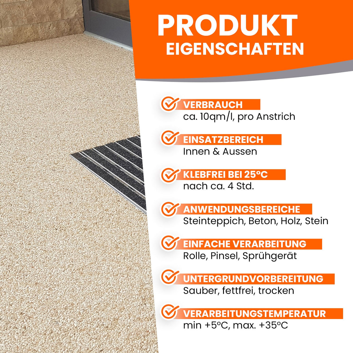 BK-615PU 1K PU Steinteppich Auffrischung & Schutz