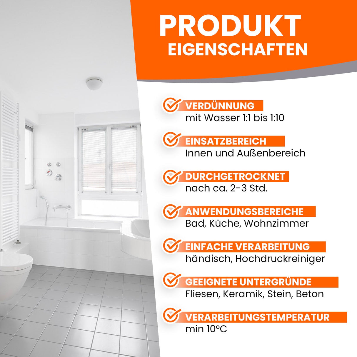 Produktmerkmale von Farbe aufgelistet.