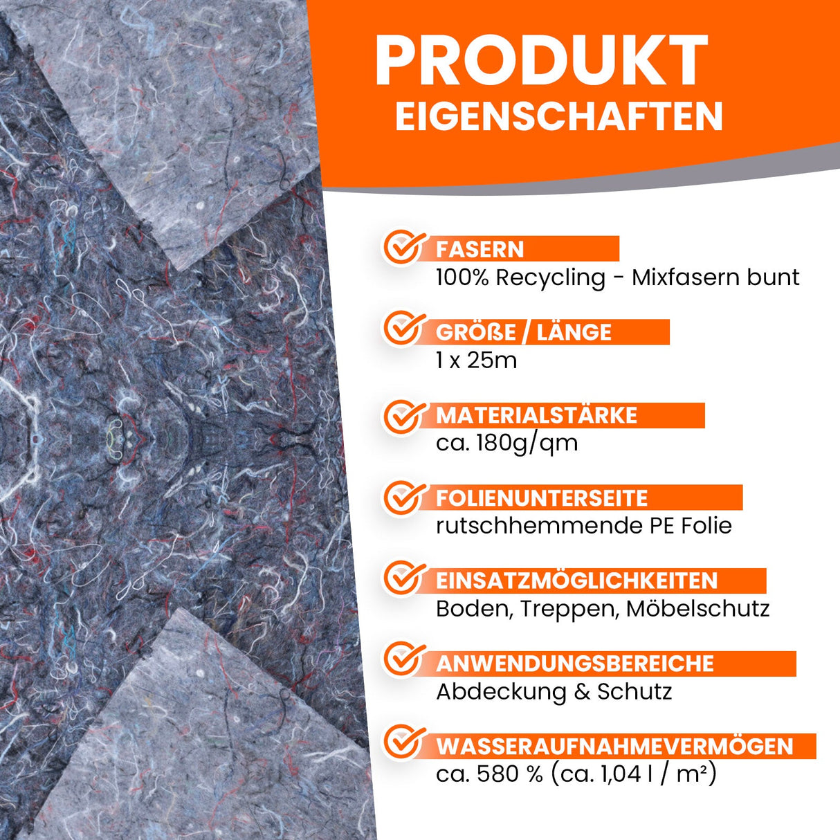 BE-23W Malervlies Abdeckvlies 25m