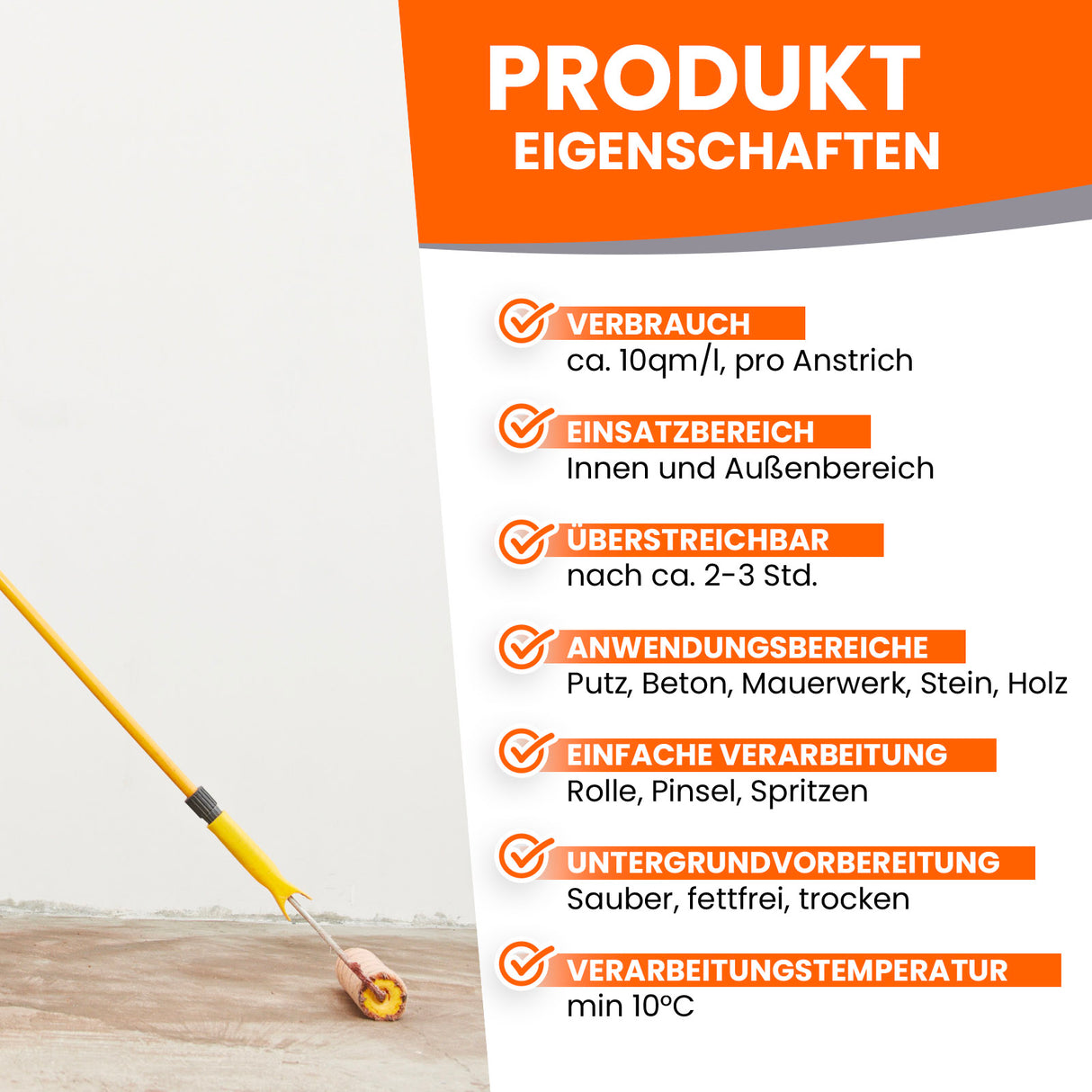 Produktmerkmale für Farben und Lacke.