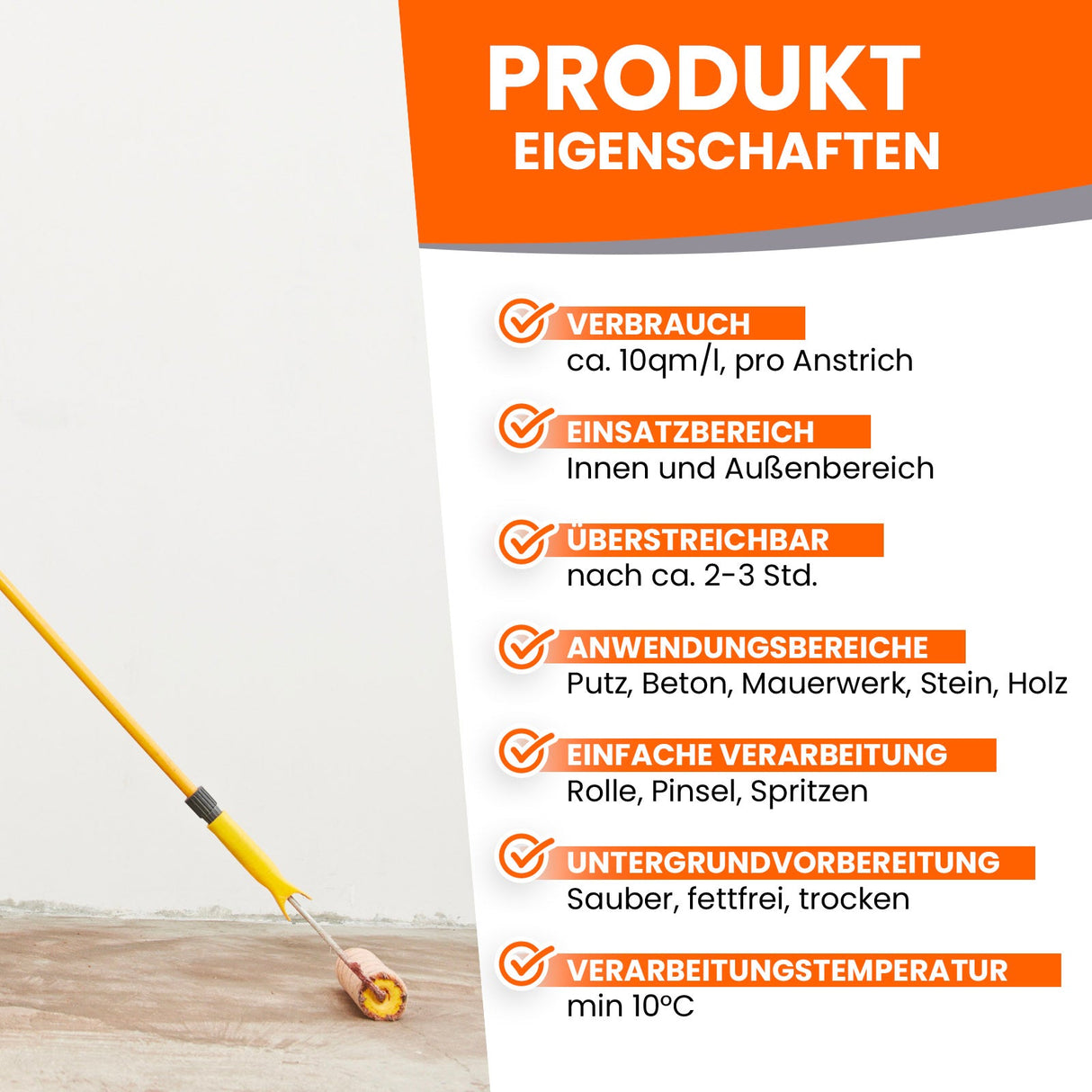 Produktmerkmale für Farben und Lacke.