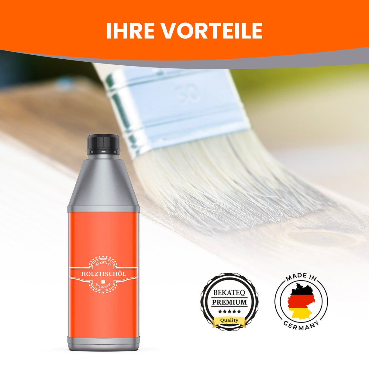 LS-240 Holztisch Öl Set mit Schleifmatte, Putzvliestuch & Pinsel