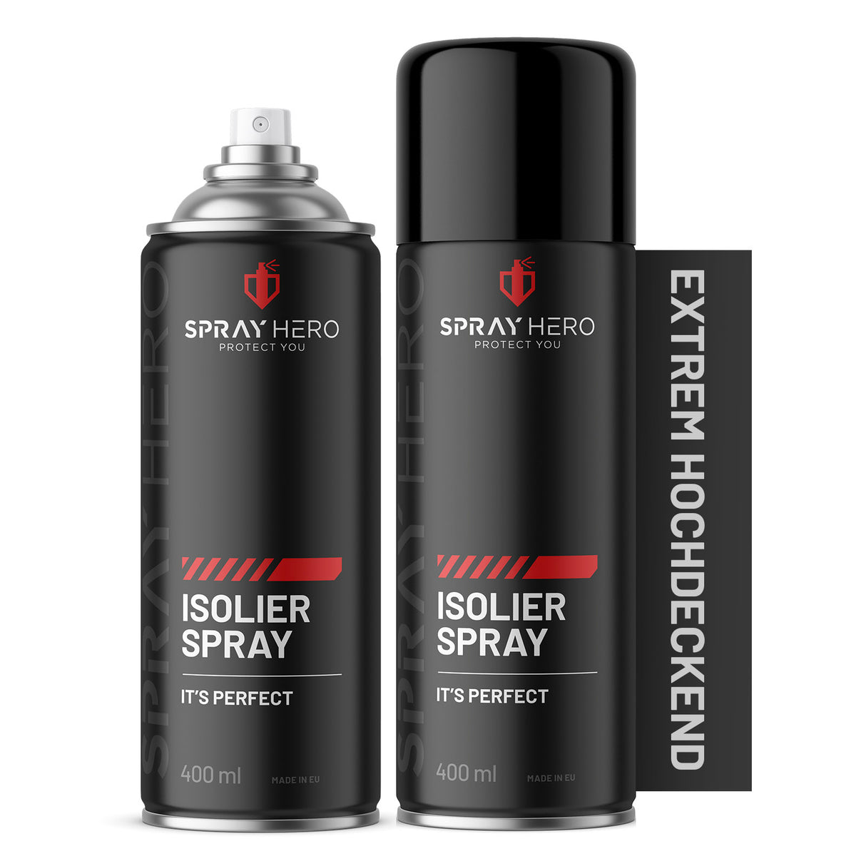 Zwei Spraydosen von Spray Hero, Isolier Spray, 400 ml.
