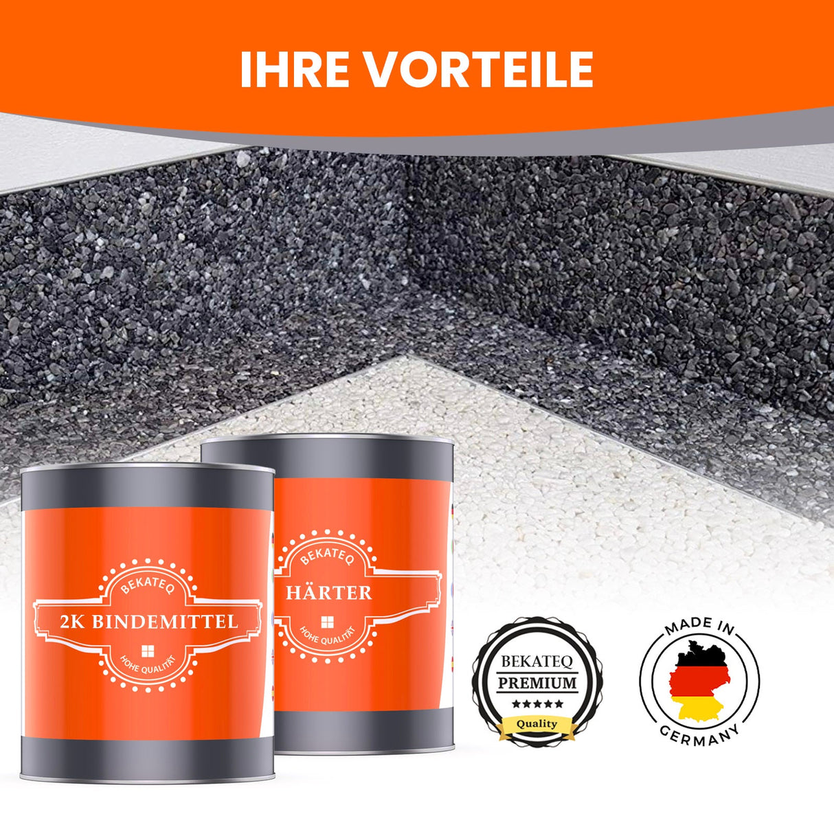 BK-600EP Steinteppich Set innen mit Bindemittel