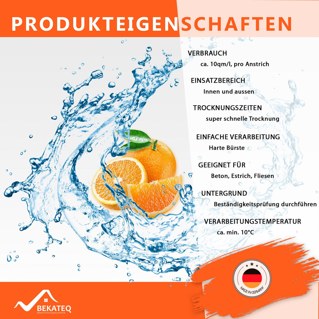 Produktmerkmale von BEKATEQ Farben.