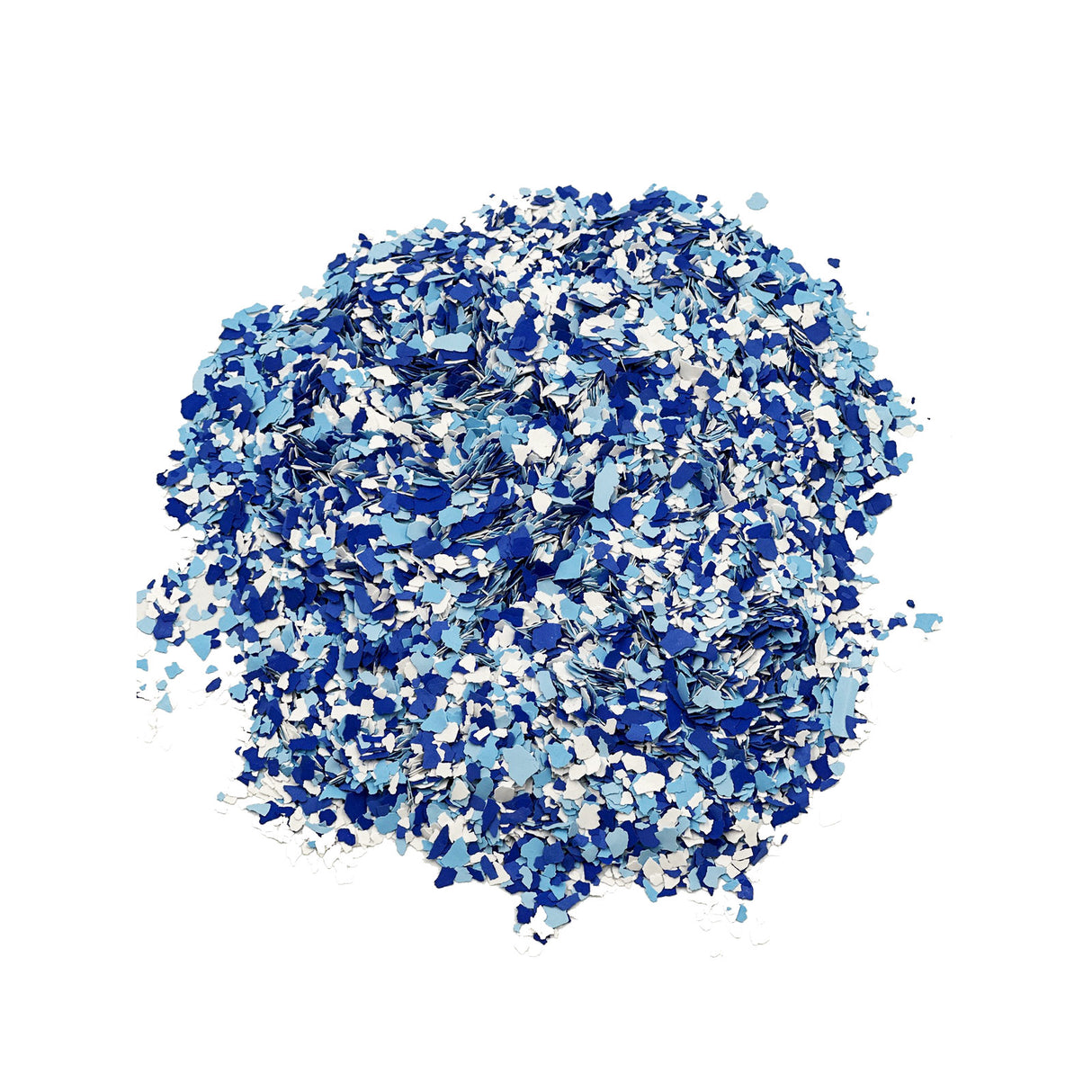 Blaue und weiße Farbchips.