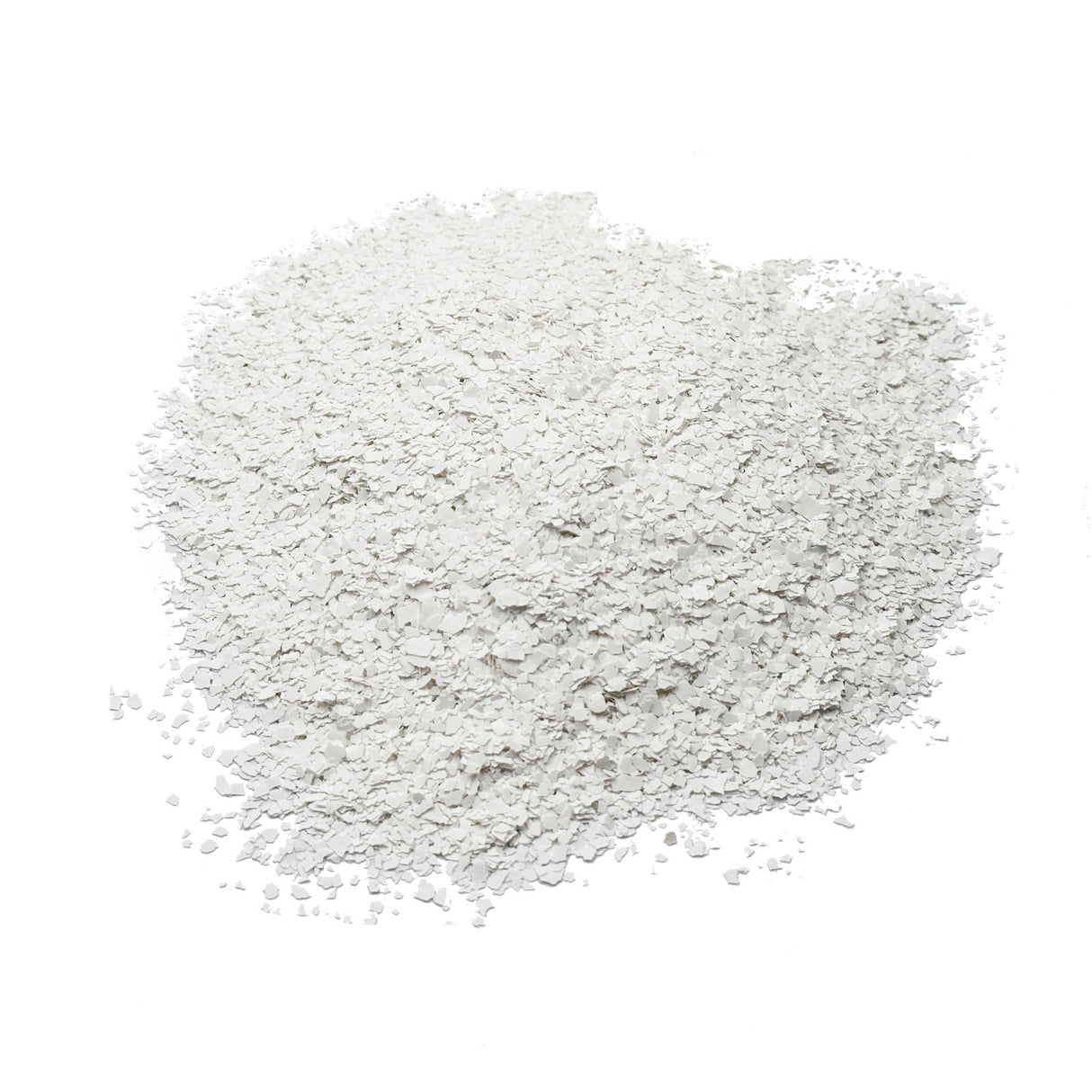 Weißes Pulver auf weißem Hintergrund.