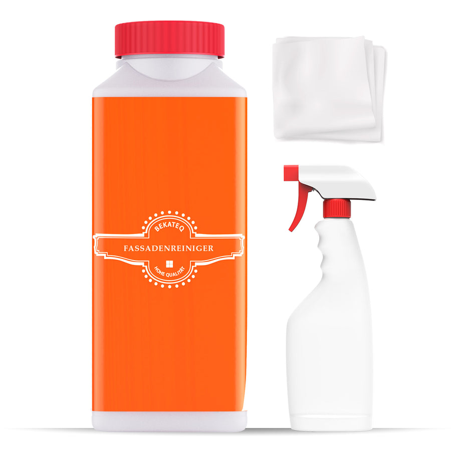 Fassadenreiniger-Set mit Sprühflasche.