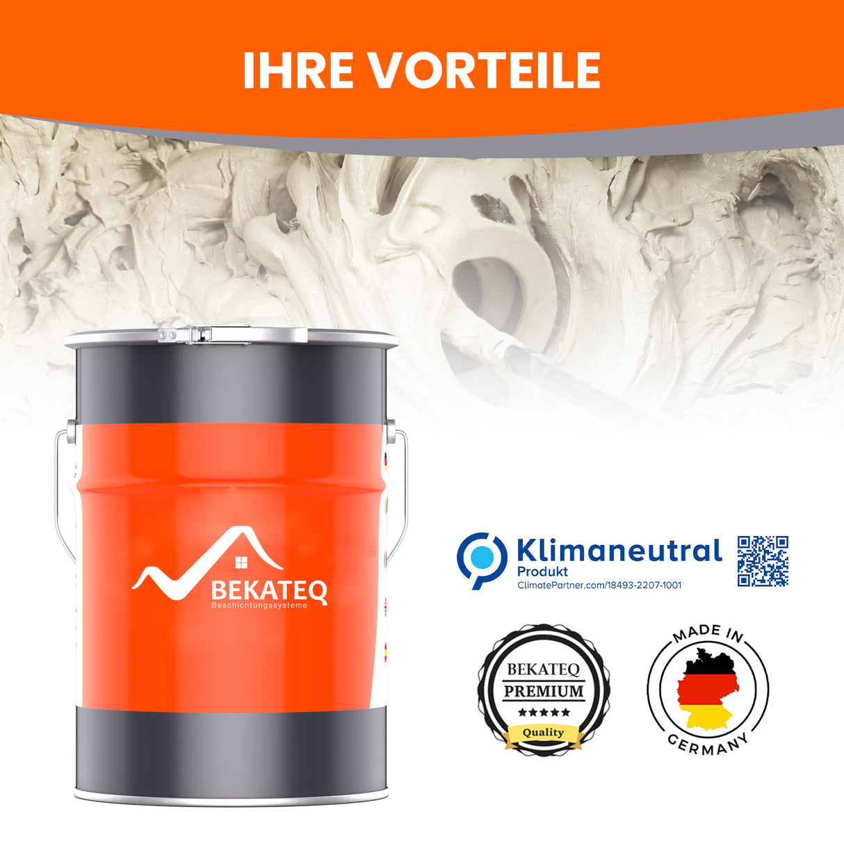 Farbbehälter mit BEKATEQ-Logo.