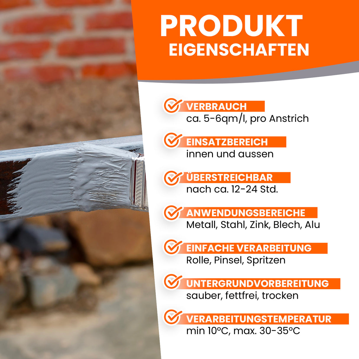 Pinsel mit grauer Farbe streichen.