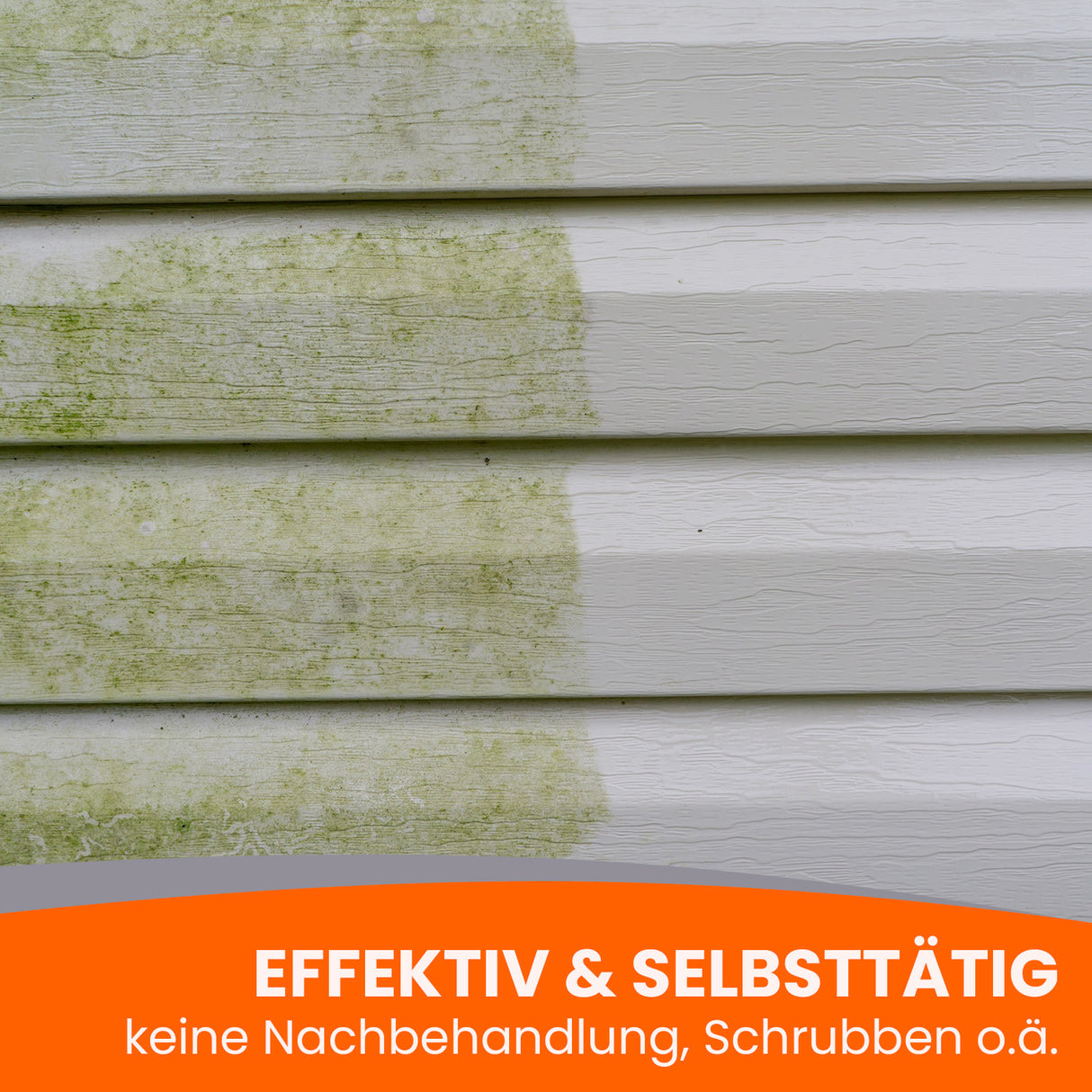 Reinigungseffekt auf verschmutzter Oberfläche.