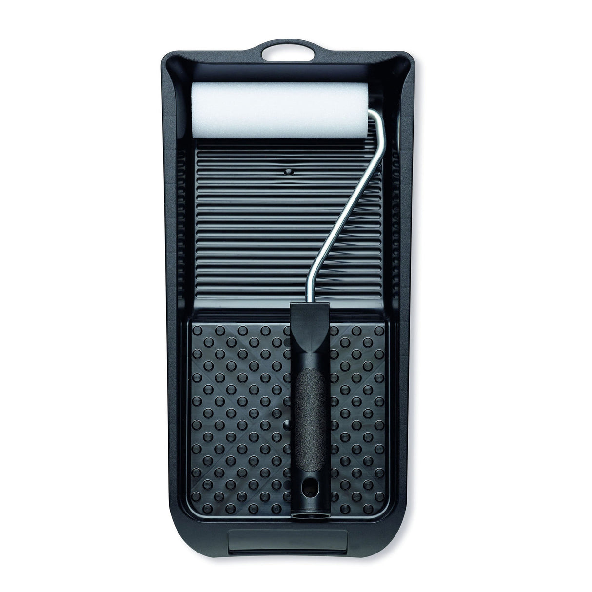 Farbroller mit Farbwanne, schwarz.