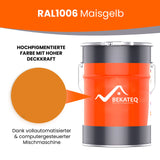 Orange Farbeimer mit BEKATEQ-Logo.