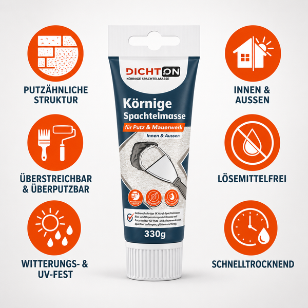 D.62W Körnige Spachtelmasse für Putz & Mauerwerk innen und aussen