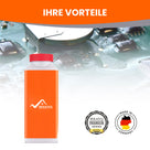 Orangene Flasche, BEKATEQ-Logo, Zertifikate.