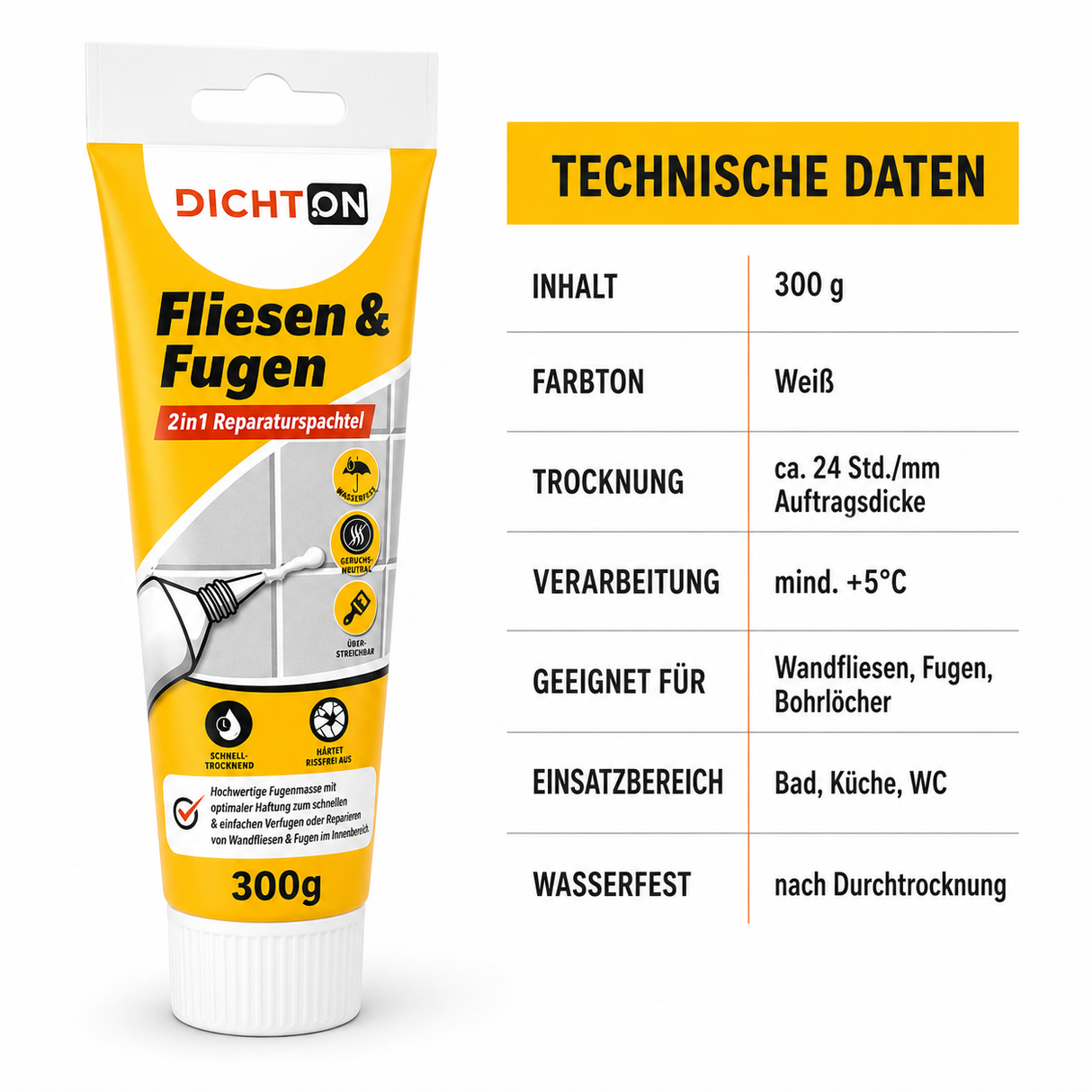 D.61W Fliesen- und Fugenreparaturspachtel 2in1