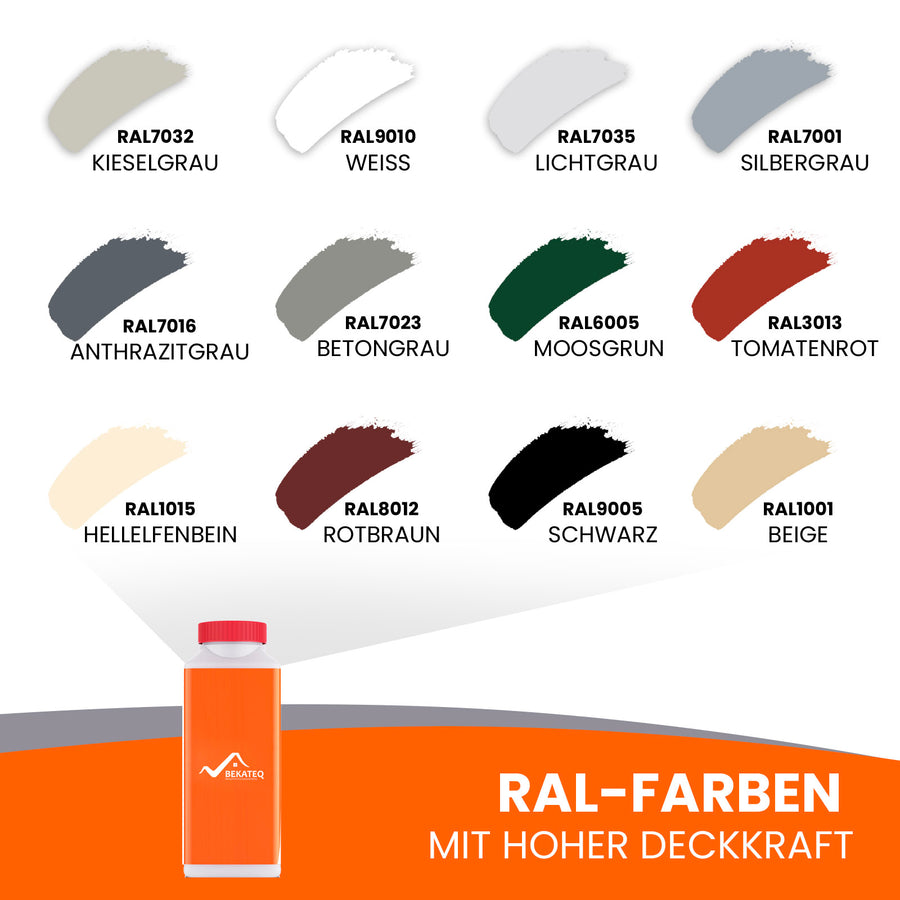 RAL-Farben mit hoher Deckkraft.