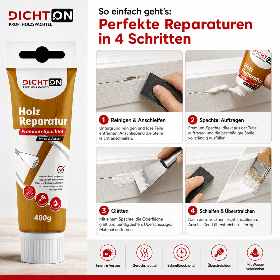 D.69W Holzreparatur Premium Fertigspachtel innen und aussen