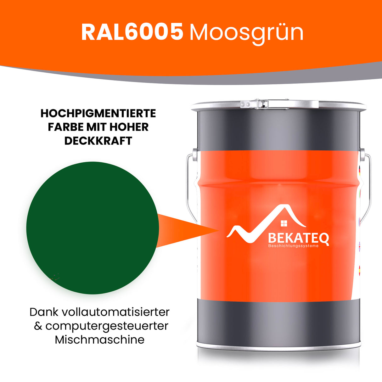 Farbeimer, RAL6005 Moosgrün, BEKATEQ.