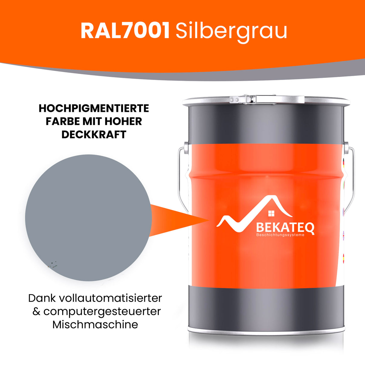 RAL7001 Silbergrau Farbeimer von BEKATEQ.