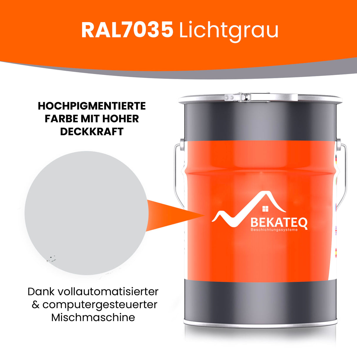 Farbeimer, RAL7035 Lichtgrau, BEKATEQ.
