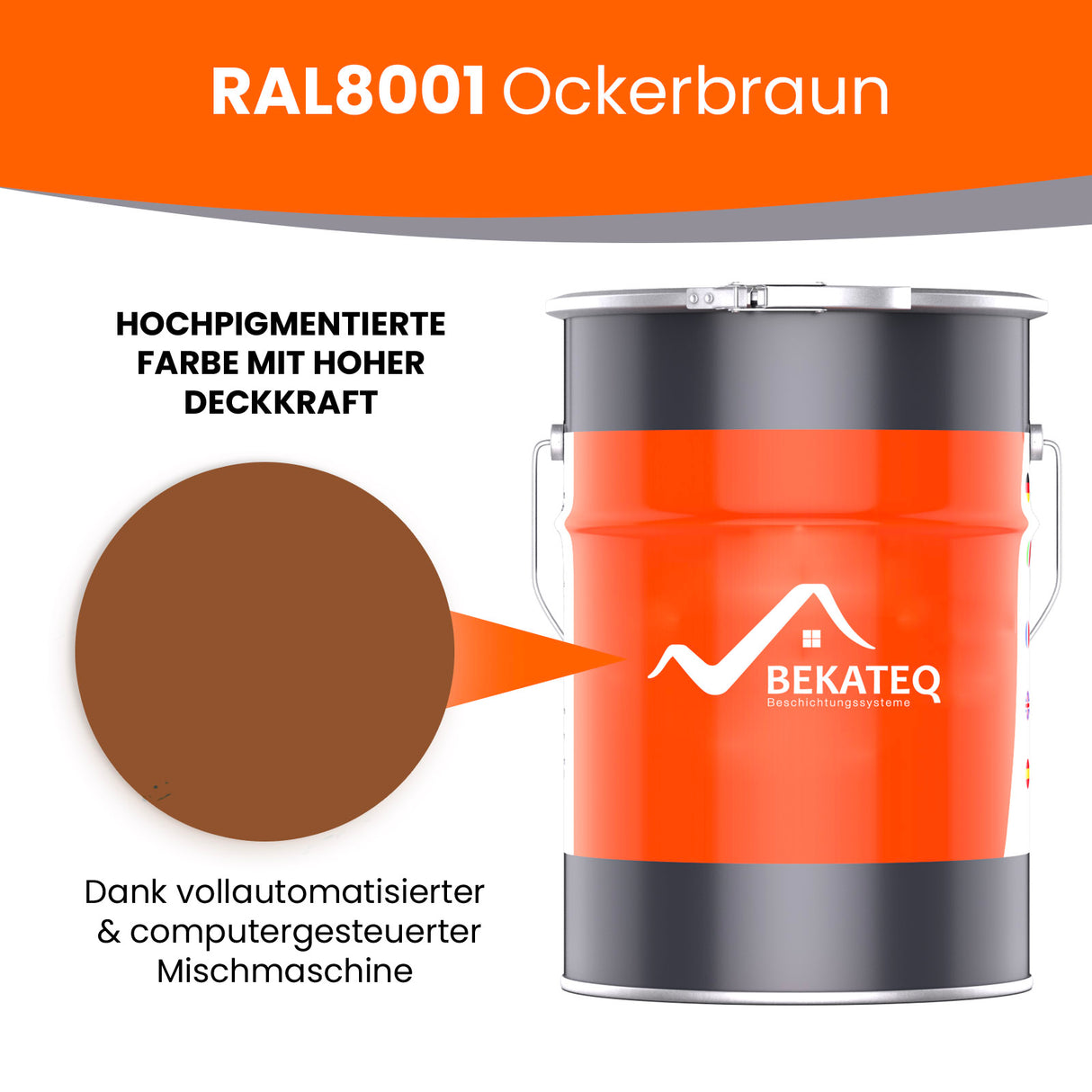 RAL8001 Ockerbraun Farbeimer von BEKATEQ.