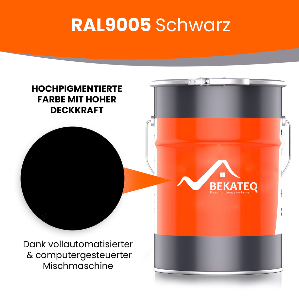 Farbeimer, RAL9005 Schwarz, BEKATEQ.