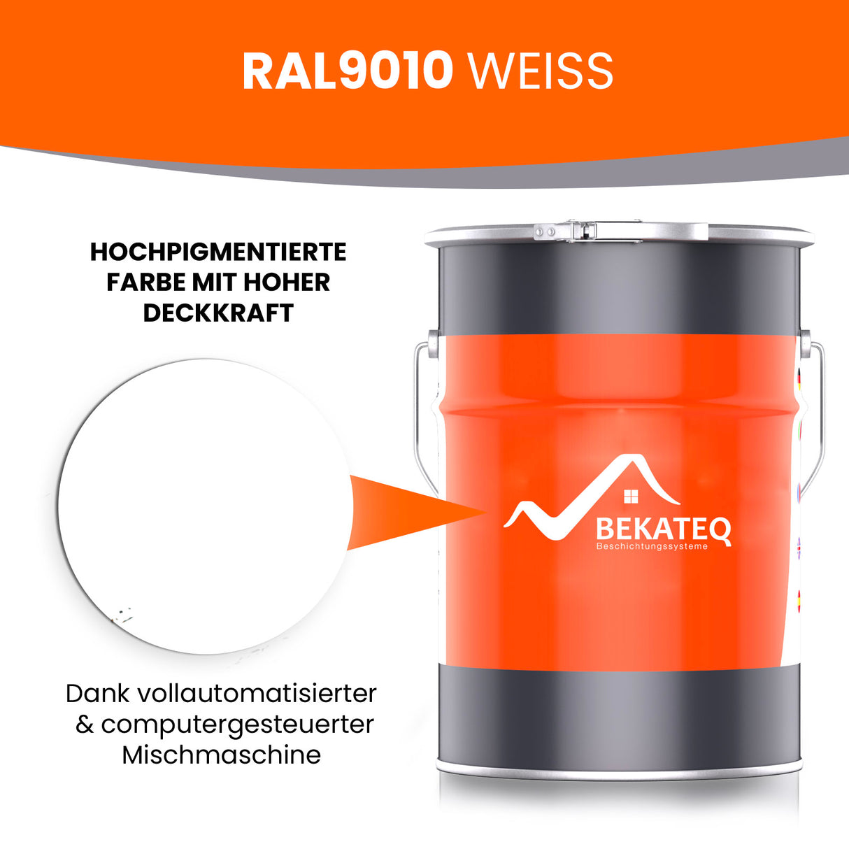 RAL9010 weiße Farbeimer von BEKATEQ.