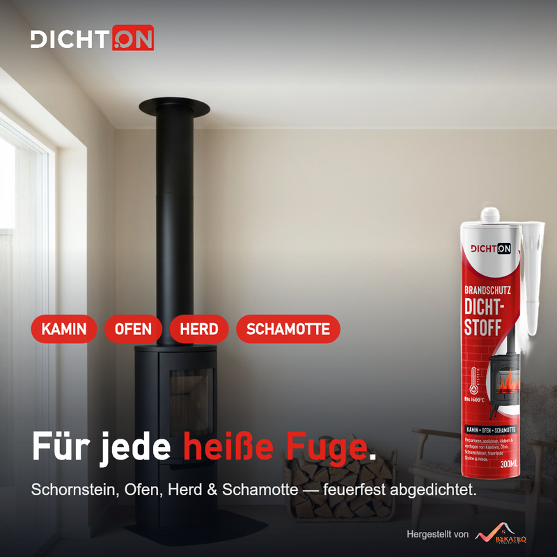 D.31W Brandschutz Dichtstoff für Kamin + Ofen + Schamotte bis 1600°C