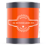 Dose mit BEKATEQ 1K Betonfarbe Fix, orange Etikett.