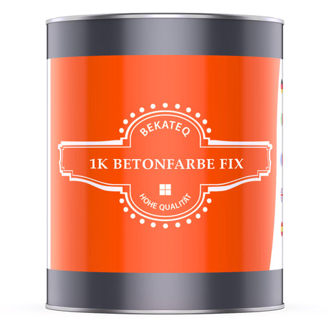 Dose mit BEKATEQ 1K Betonfarbe Fix, orange Etikett.