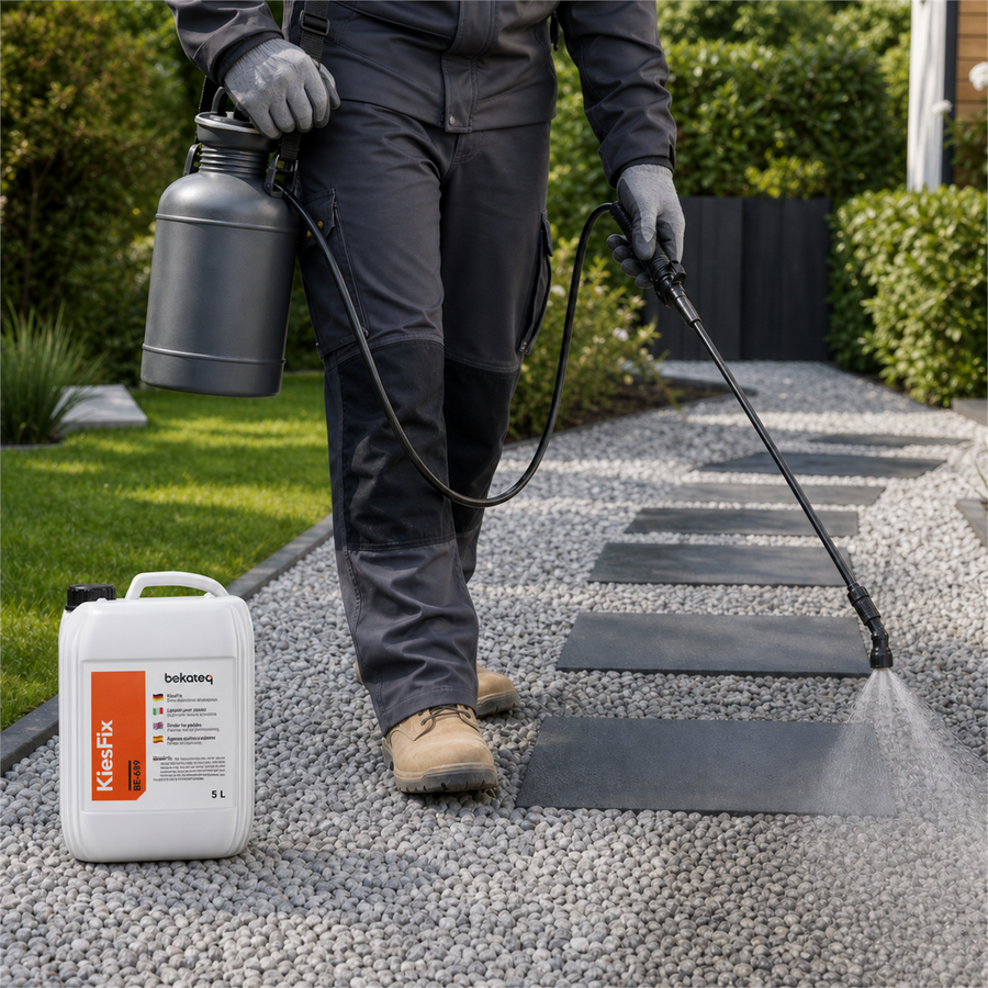 BE-689 KiesFix Bindemittel und Kleber für Kiesel, Splitt- und Natursteine