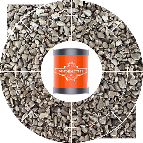 BEKATEQ Steinteppich-Set Wand Garda Grey Marmorkies