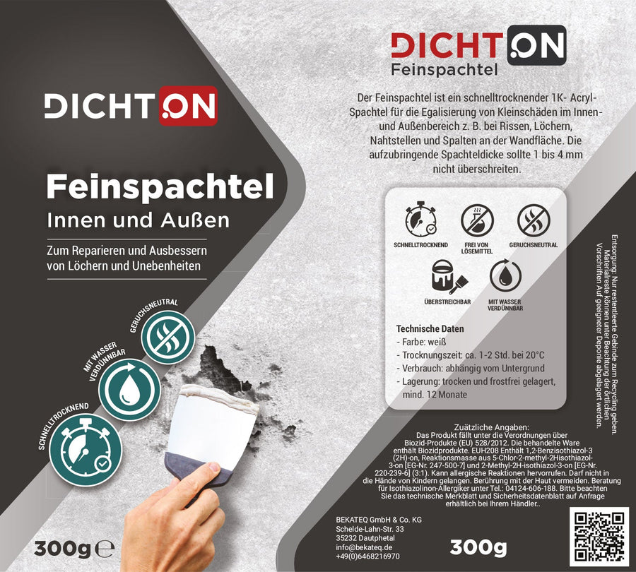 Produktverpackung für Feinspachtel.