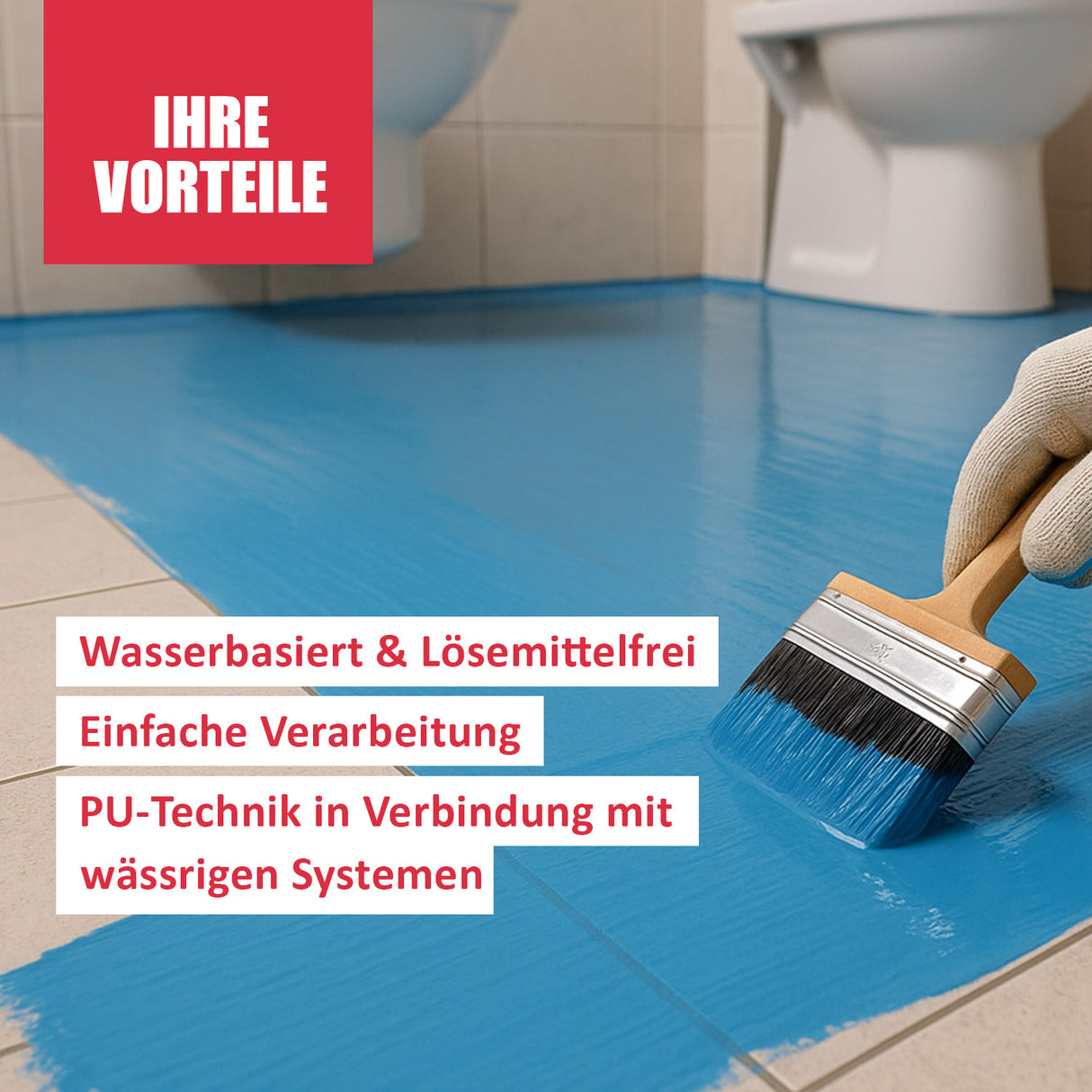 D.90W 1K PU Abdichtung in blau für innen und aussen