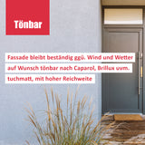 Tür mit Pflanzen und Text.